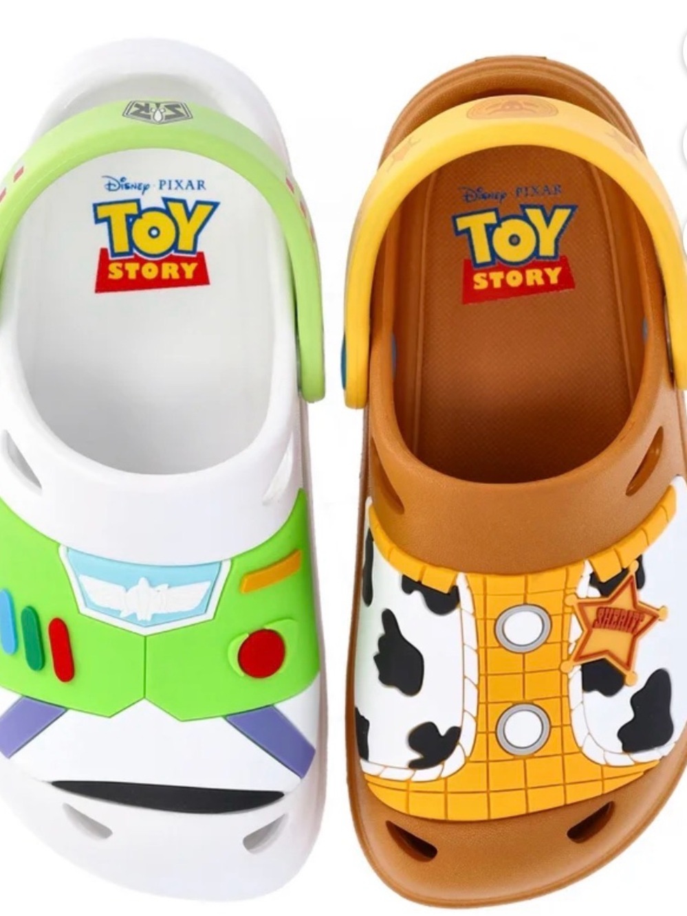 Disney Pixar Toy Story Kids' Buzz & Woody Slip-On Clogs - kids size 7/8